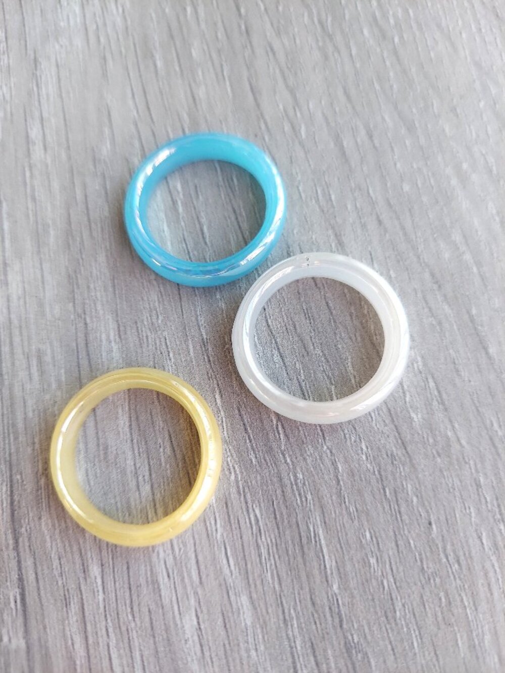 Colorful Glass Rings - Set of 3 - Size 10
